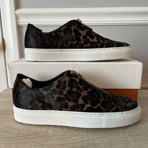 Lafayette 148 Calf Hair Leopard print Bade Sneakers Size 38